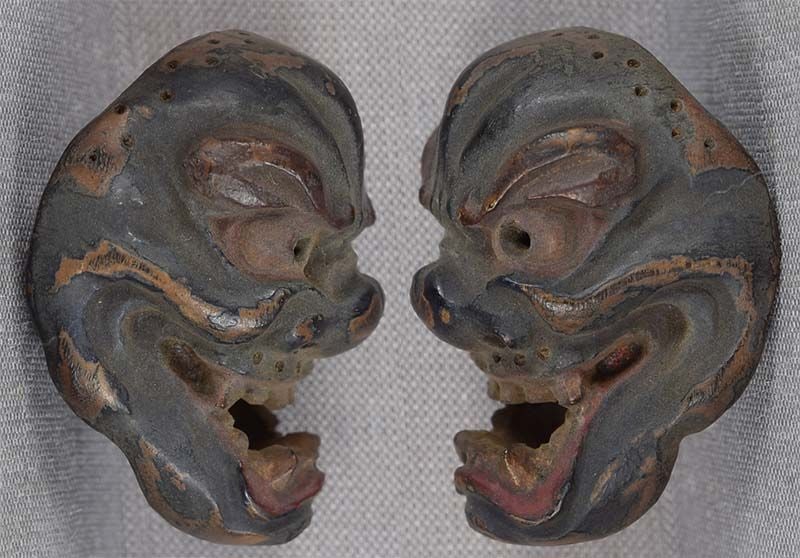 19c netsuke MASK SHISHIGUCHI by RYUUN - 2