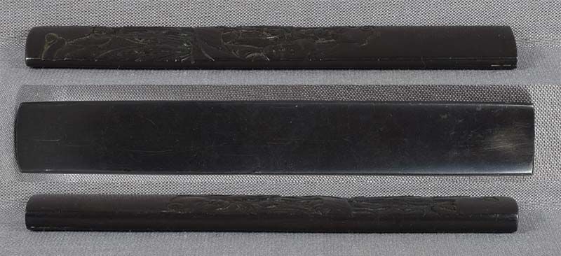 18c Japanese sword KOZUKA Kanzan & Jittoku reading scroll - 4