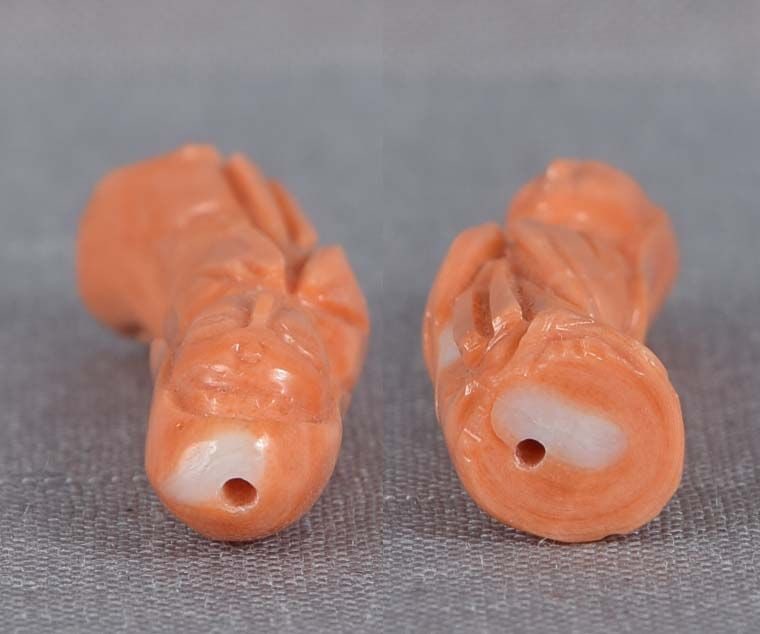 1900s Chinese red CORAL CARVING Guanyin - 5