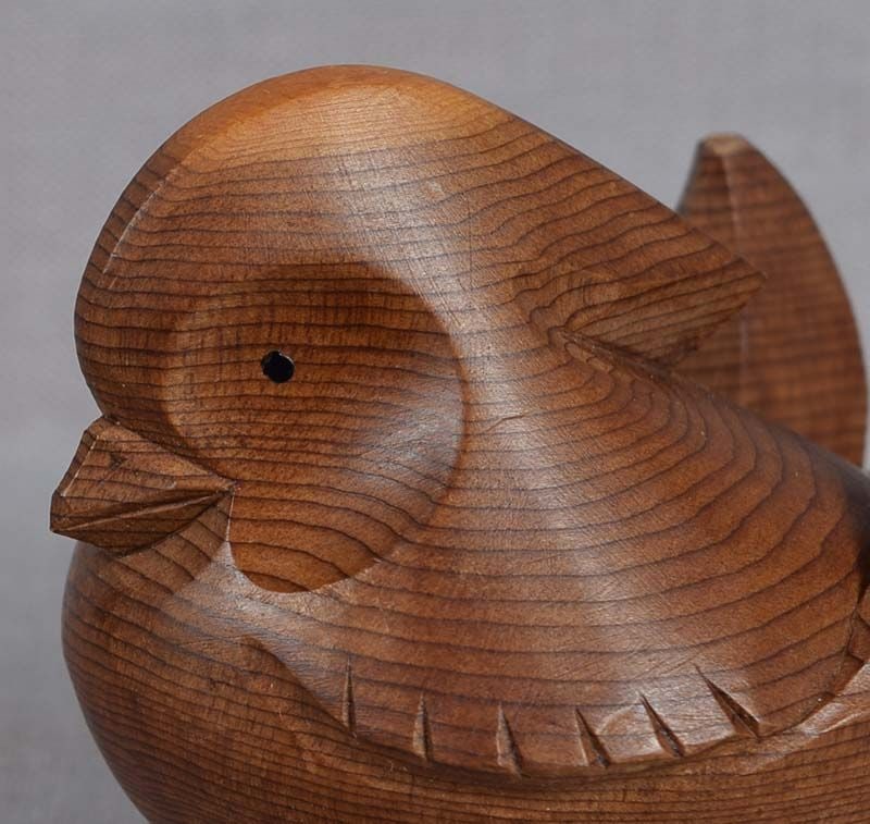 19c OKIMONO Hida school MANDARIN DUCK by SHOO - 2