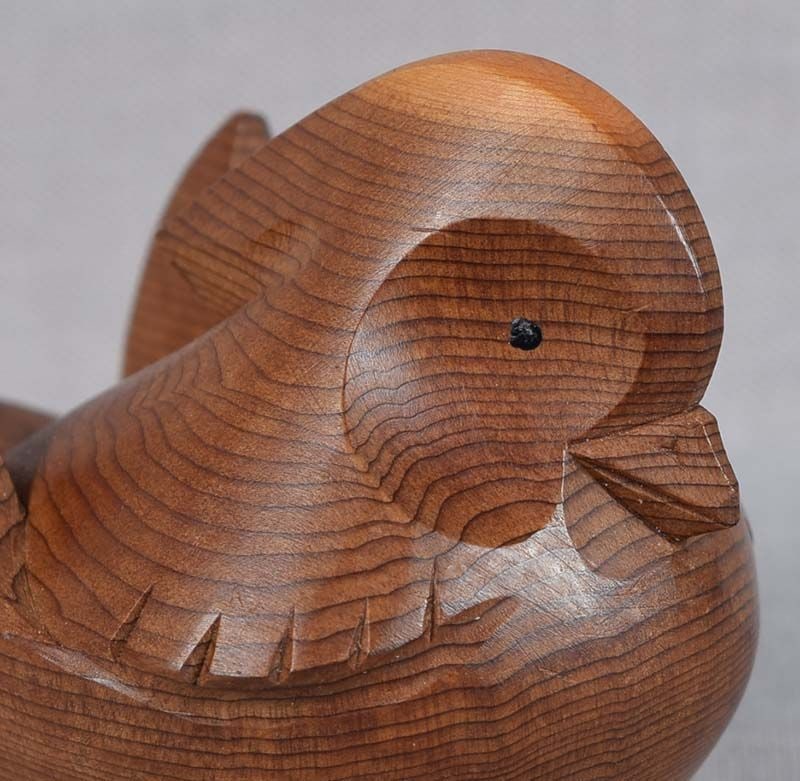 19c OKIMONO Hida school MANDARIN DUCK by SHOO - 3