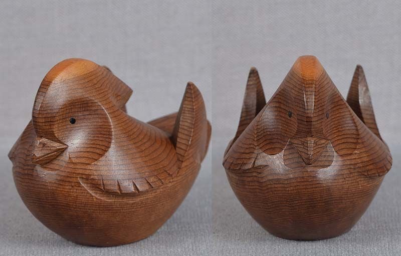 19c OKIMONO Hida school MANDARIN DUCK by SHOO - 4