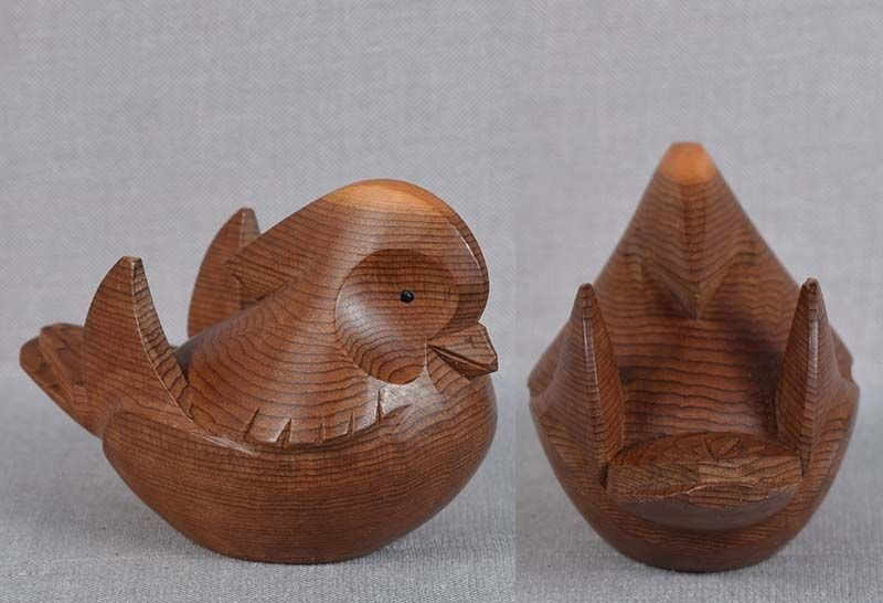 19c OKIMONO Hida school MANDARIN DUCK by SHOO - 5