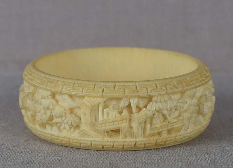 19c Chinese export NAPKIN RING Chinese scholars (1 of 6)