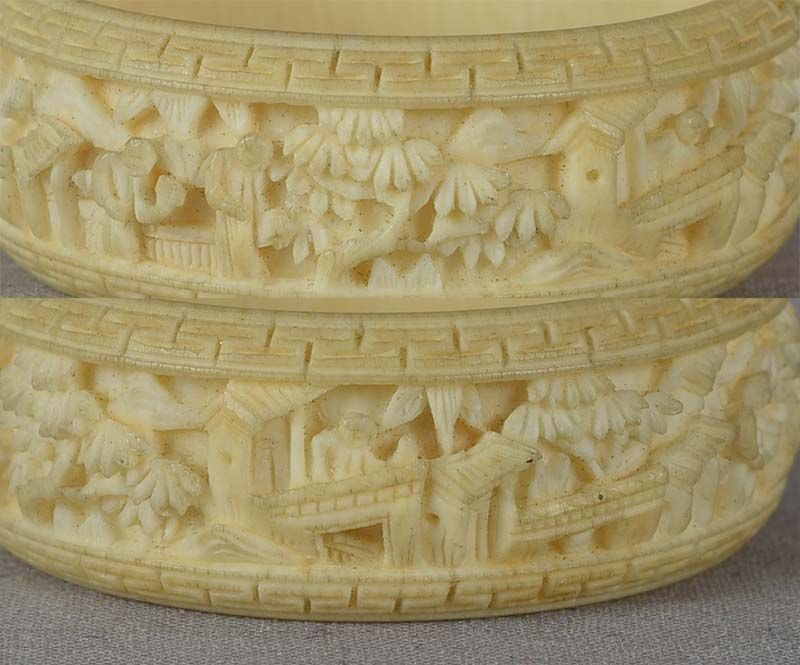 19c Chinese export NAPKIN RING Chinese scholars - 5