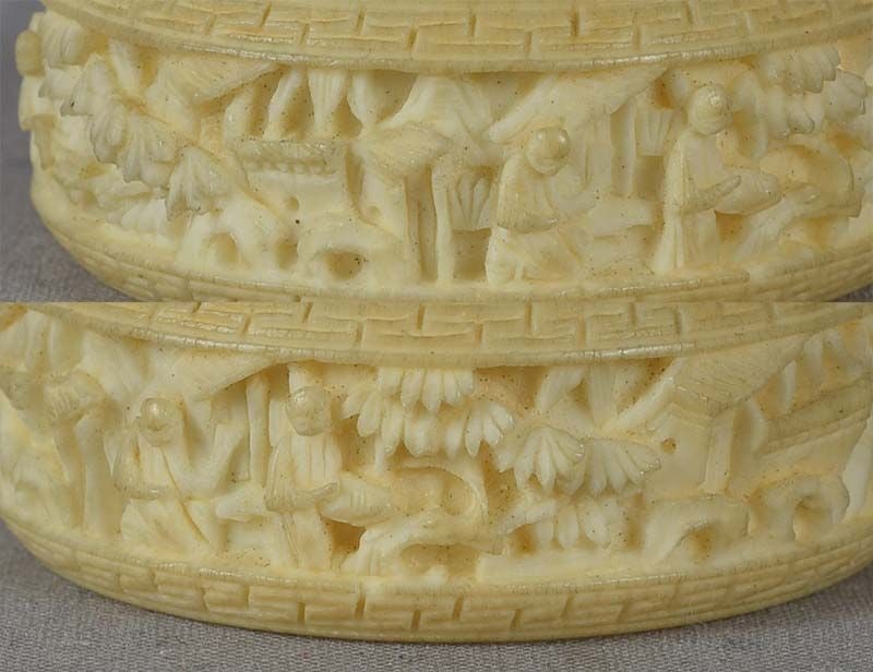 19c Chinese export NAPKIN RING Chinese scholars - 5