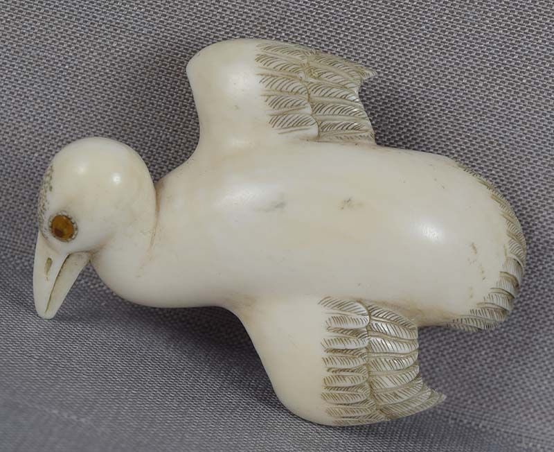 19c netsuke CRANE IN FLIGHT by MASATOSHI - 4