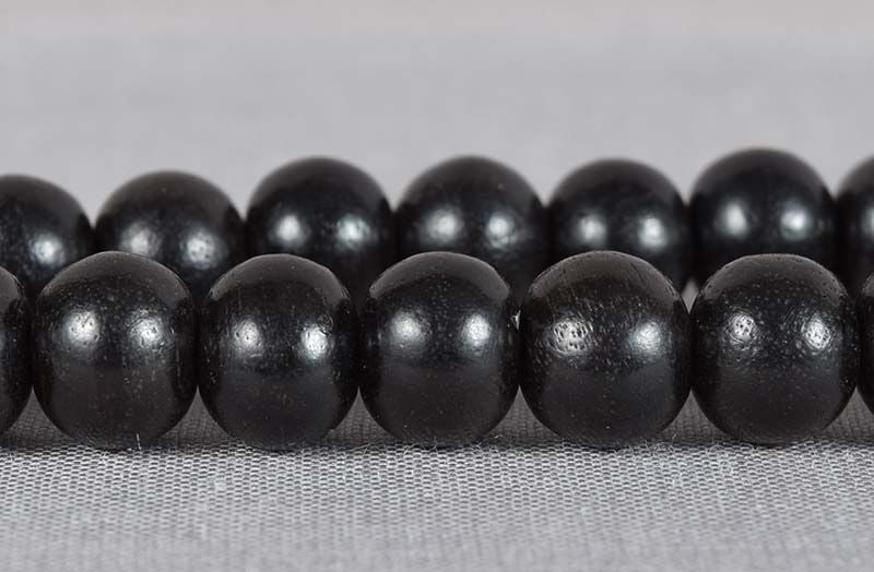 19c Chinese wood & jadeite BUDDHIST ROSARY mala - 2