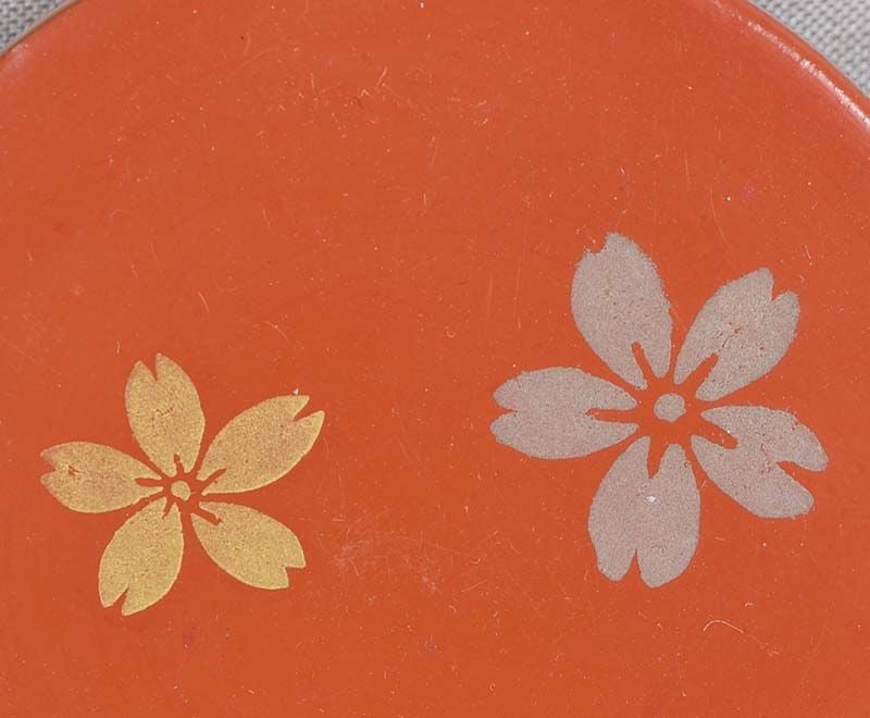 Taisho Japanese lacquer tea ceremony KOGO cherry flowers - 6