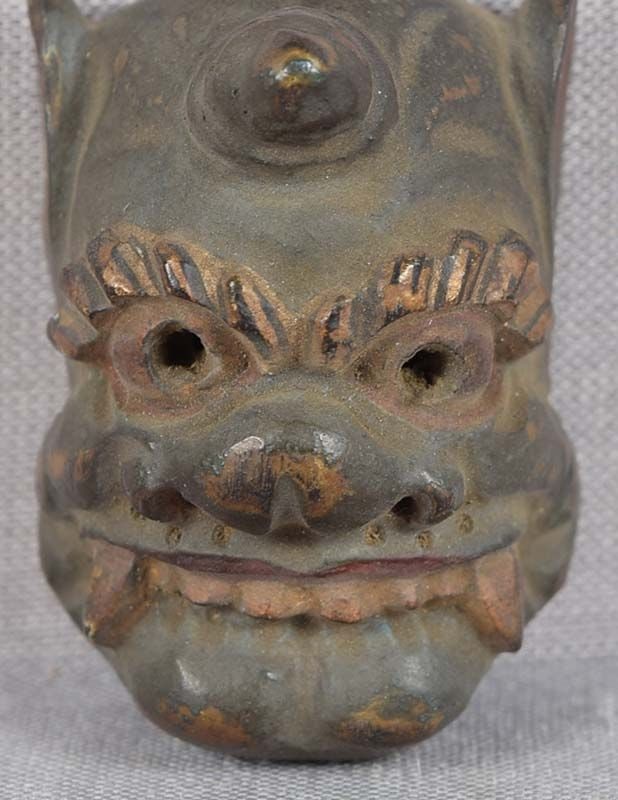 19c netsuke MASK one horned ONI by RYUUN - 4