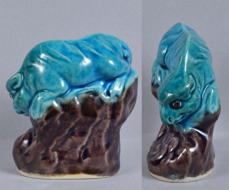 19c Chinese porcelain sculpture MYTHICAL BEAST - 3