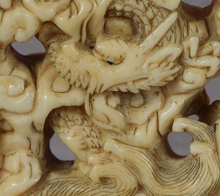 19c netsuke DRAGON SCREEN - 6