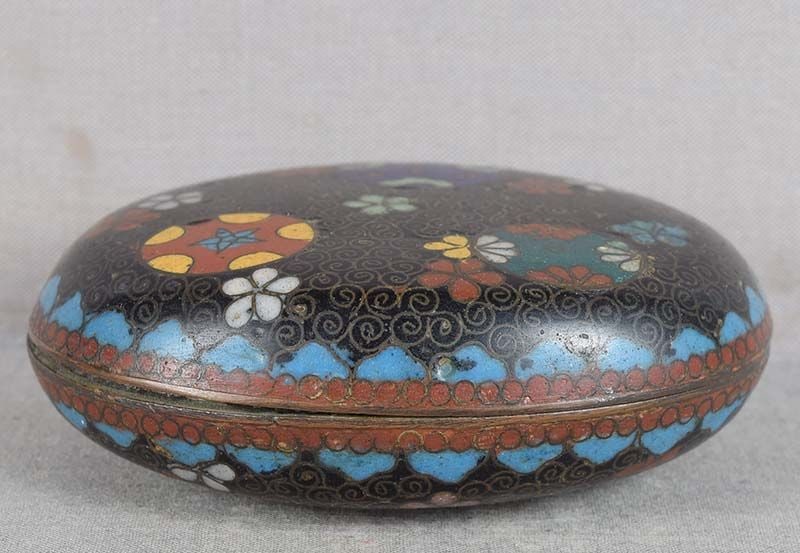 Early 19c JAPANESE CLOISONNE tea ceremony KOGO - 2
