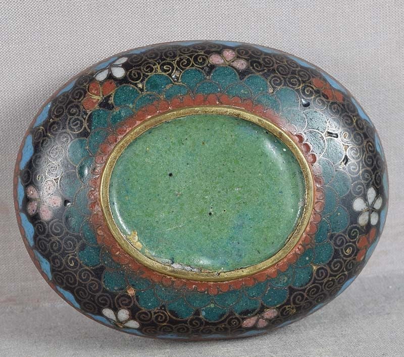 Early 19c JAPANESE CLOISONNE tea ceremony KOGO - 3