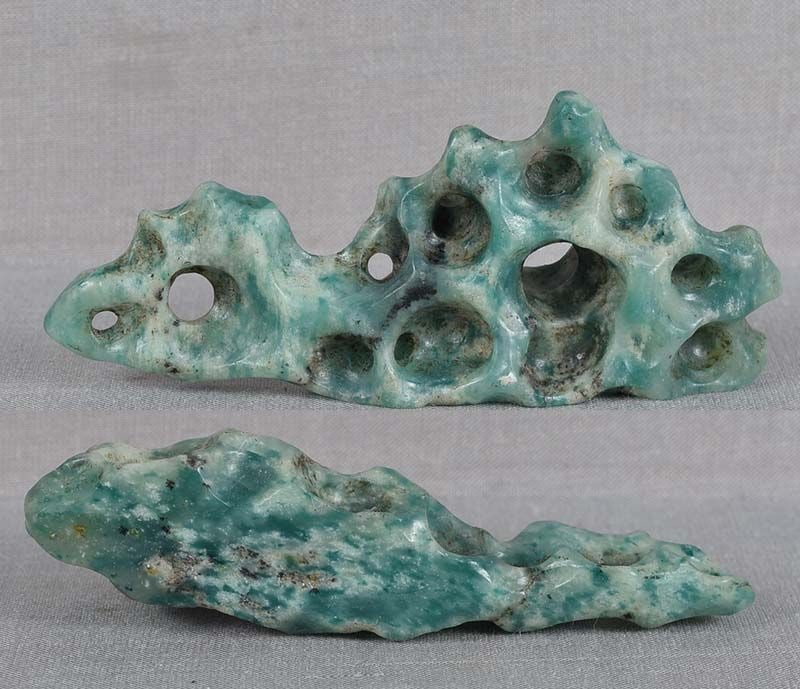 Vintage Chinese scholar BRUSH REST soapstone as Taihu rock - 2