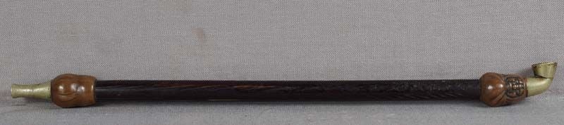 19c Japanese bronze TOBACCO PIPE DARUMA (1 of 5)