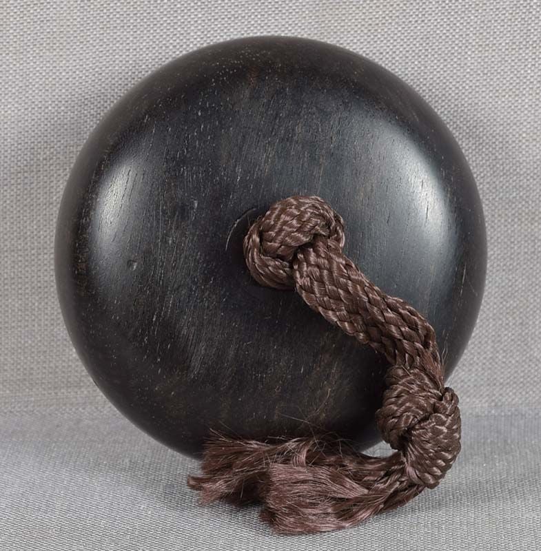 19c kagamibuta netsuke buffalo horn THUNDER GOD RAIDEN - 3