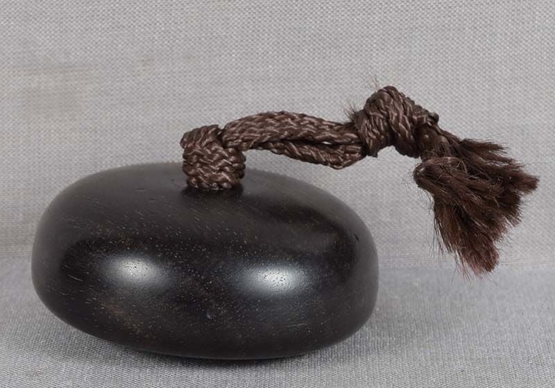 19c kagamibuta netsuke buffalo horn THUNDER GOD RAIDEN - 5
