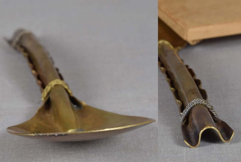 Japanese bronze tea ceremony HAISAJI spoon for ashes - 4