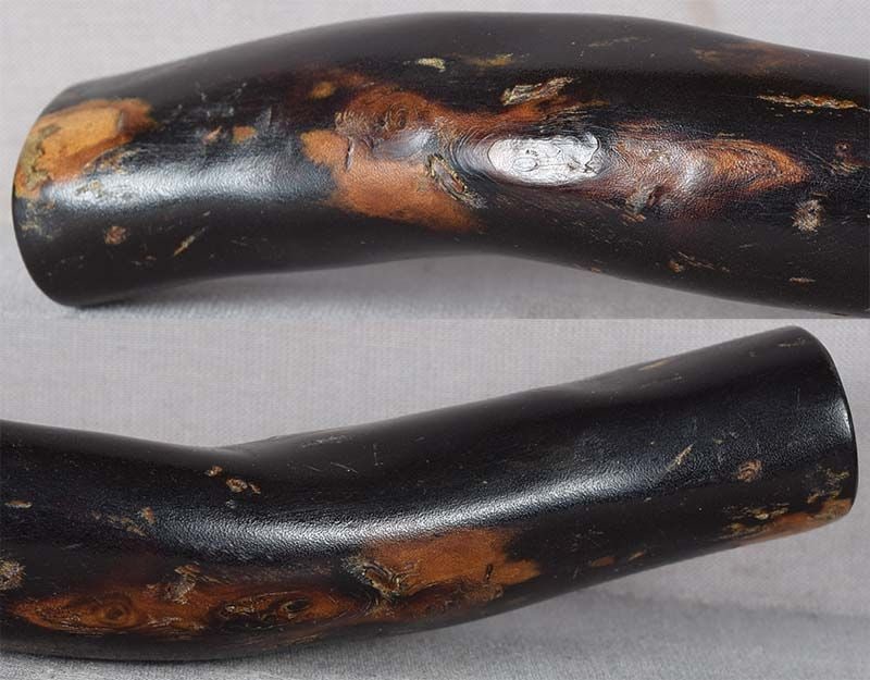 19c black coral Japanese pipe case KISERUZUTSU - 3