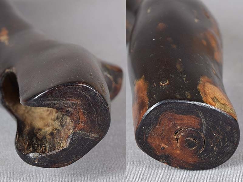 19c black coral Japanese pipe case KISERUZUTSU - 4