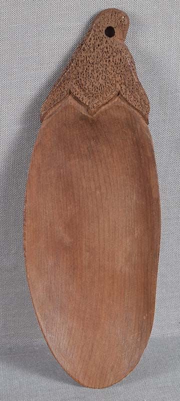 Vintage Japanese TEA SCOOP EGGPLANT for sencha: Vintage Japanese wooden sago (tea scoop) carved in a shape of an eggplant. That kind of tea scoop is used for sencha - a type of Japanese green tea which is prepared by infusing the processed whole