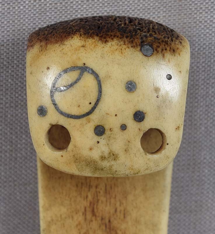 19c Asakusa OBIHASAMI netsuke Precious Gem 106mm - 2