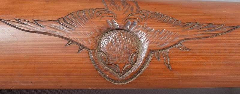 19c Japanese scholar WRIST REST SPARROW in flight - 2