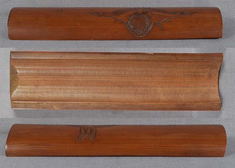 19c Japanese scholar WRIST REST SPARROW in flight - 3