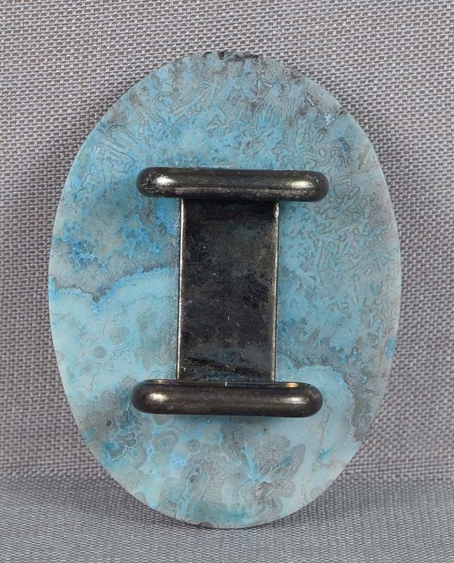 Agate OBIDOME netsuke MISTY bluish LANDSCAPE - 2