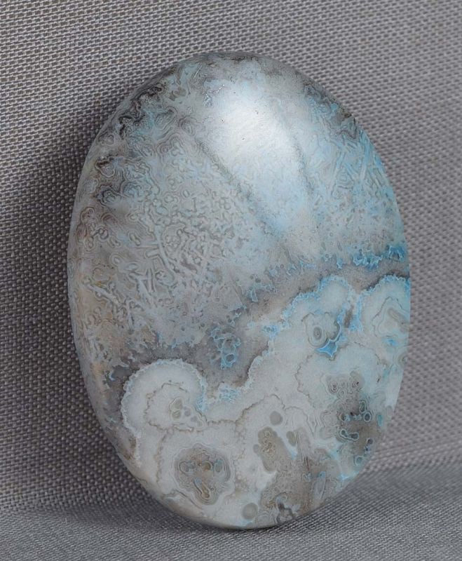 Agate OBIDOME netsuke MISTY bluish LANDSCAPE - 6