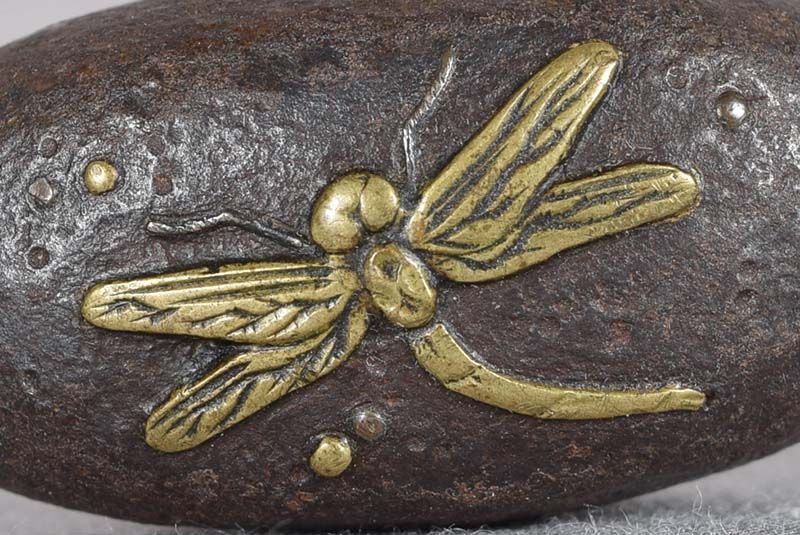 18c Japanese sword KASHIRA DRAGONFLY - 2