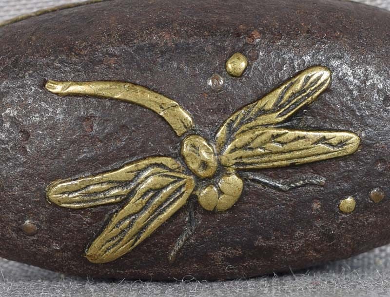 18c Japanese sword KASHIRA DRAGONFLY - 5