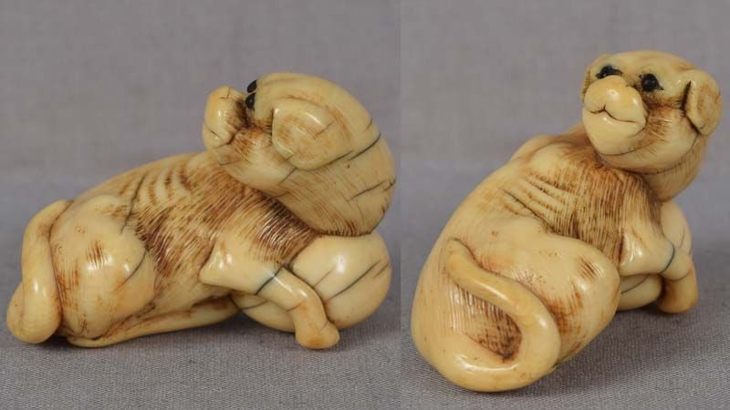 18c netsuke DOG with ball - 3
