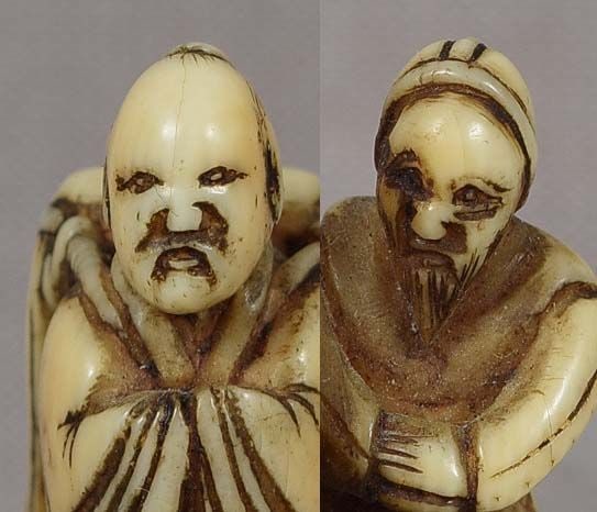 Early 19c netsuke TOBA on mule with attendant - 5