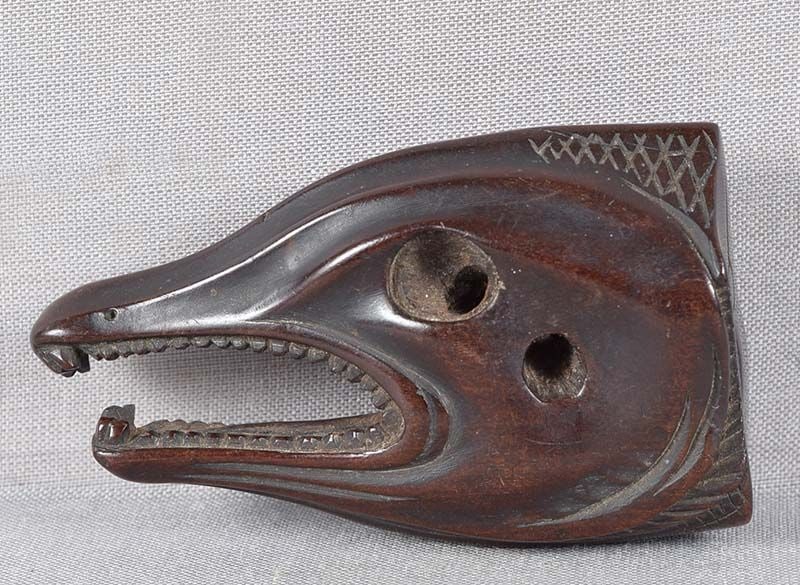 19c netsuke DRIED SALMON HEAD - 2