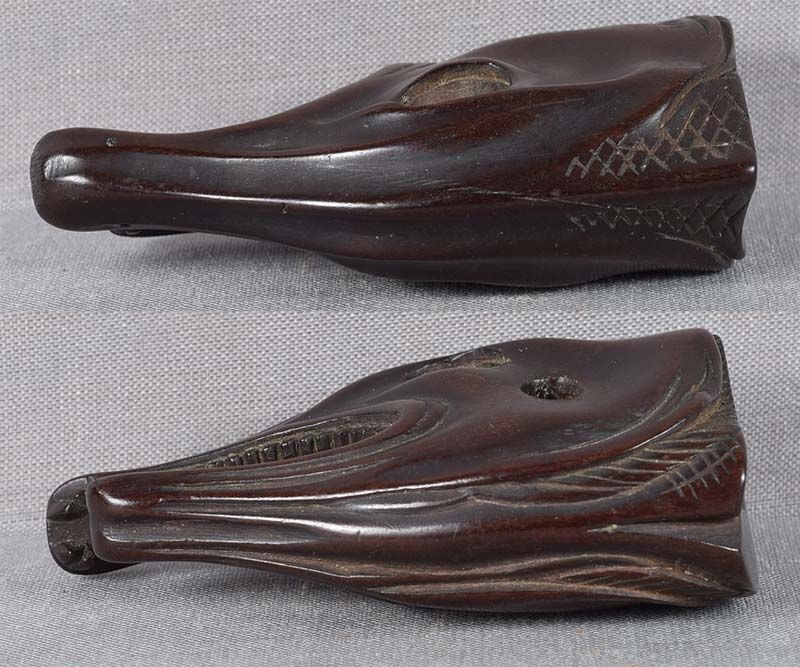 19c netsuke DRIED SALMON HEAD - 3