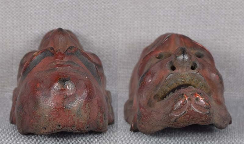 19c netsuke MASK DISTRESSED MAN by RYUUN - 4
