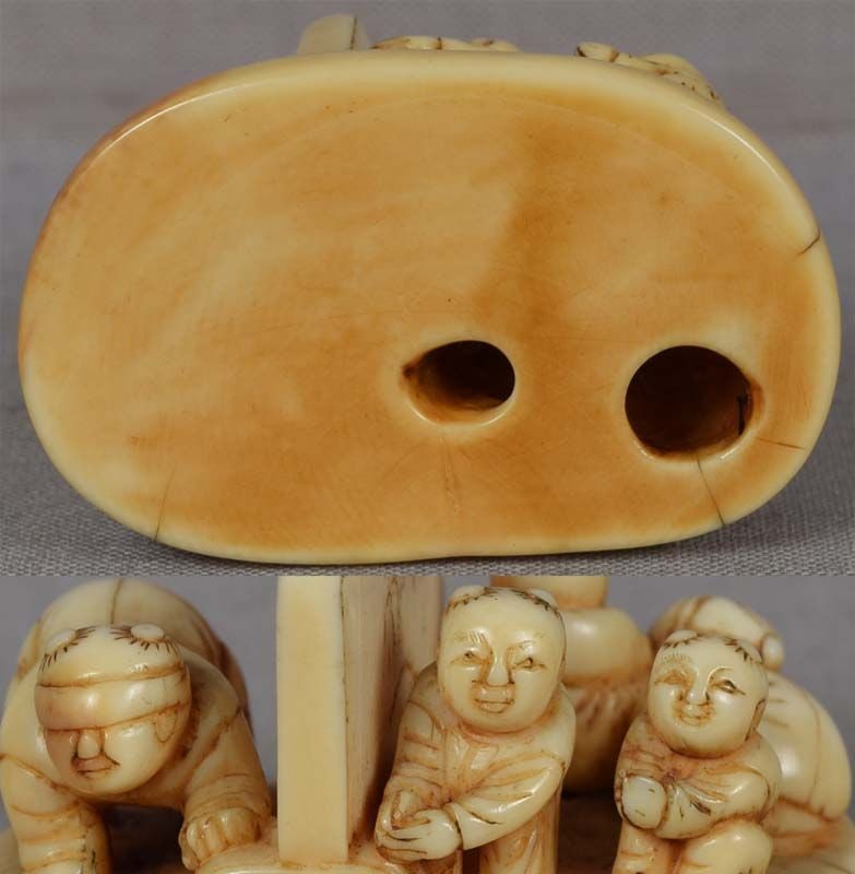 19 netsuke BOYS playing BLIND MAN’S BLUFF - 5