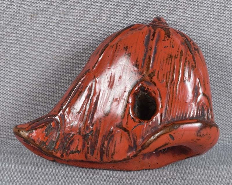 Early 19c Negoro netsuke TURTLE on lotus leaf - 2