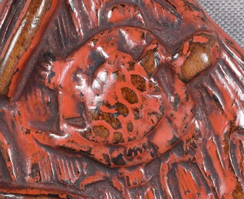 Early 19c Negoro netsuke TURTLE on lotus leaf - 5