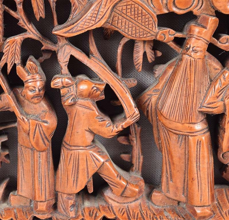 19c Chinese architectural panel CHINESE SCHOLAR with attendants - 3