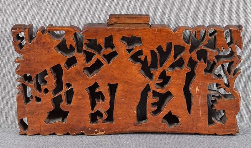 19c Chinese architectural panel CHINESE SCHOLAR with attendants - 4
