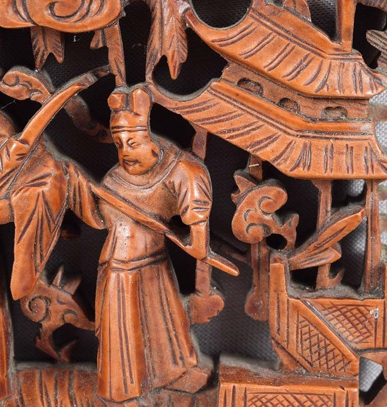 19c Chinese architectural panel CHINESE SCHOLAR with attendants - 5