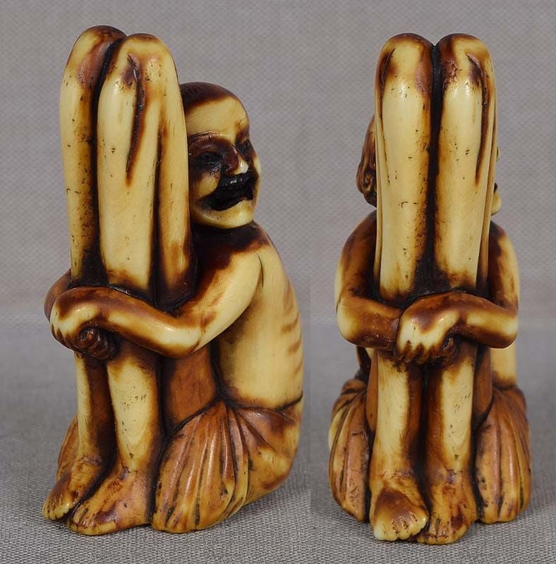 19c marine netsuke seated ASHINAGA by TOMOYUKI - 2