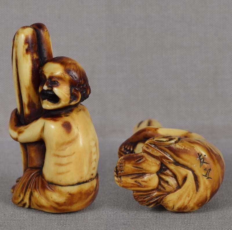 19c marine netsuke seated ASHINAGA by TOMOYUKI - 4