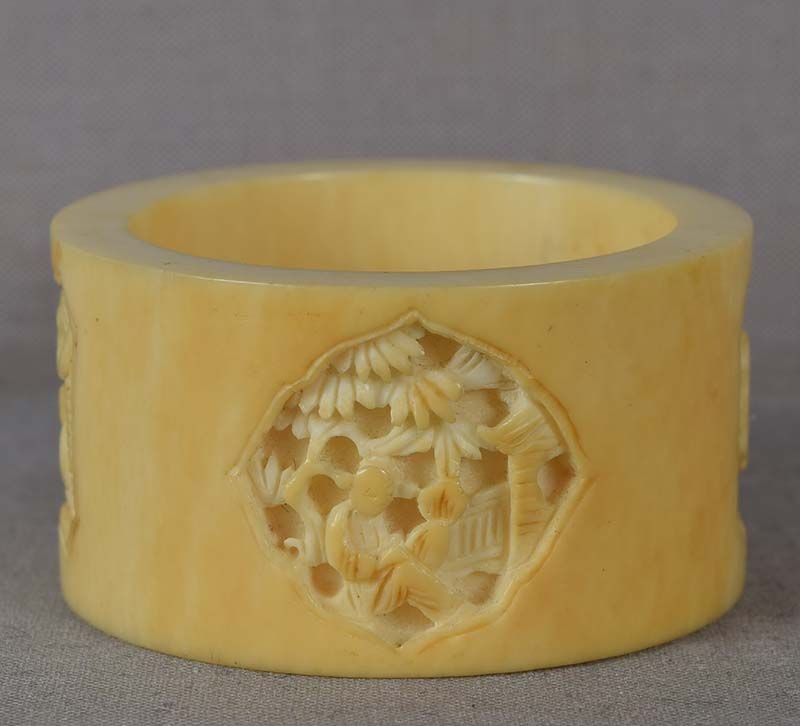 19c Chinese export NAPKIN RING Chinese scholars - 3