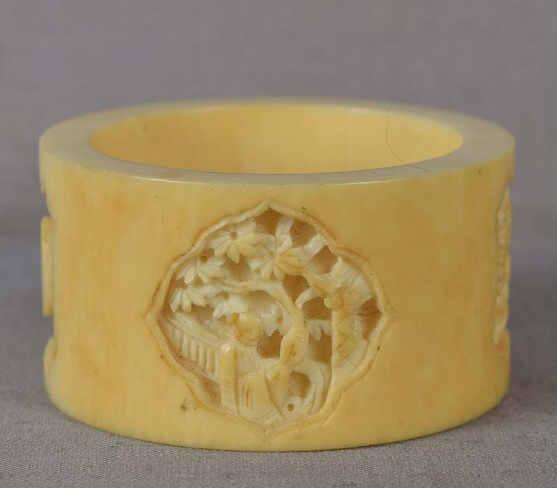 19c Chinese export NAPKIN RING Chinese scholars - 4