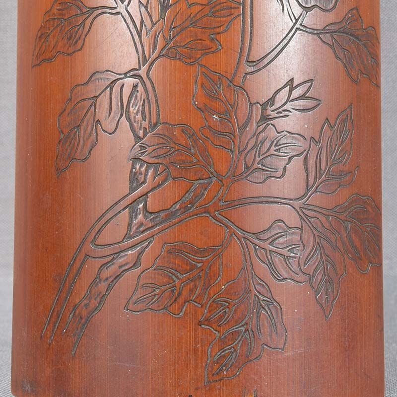 19c Japanese scholar WRIST REST blooming peonies - 3
