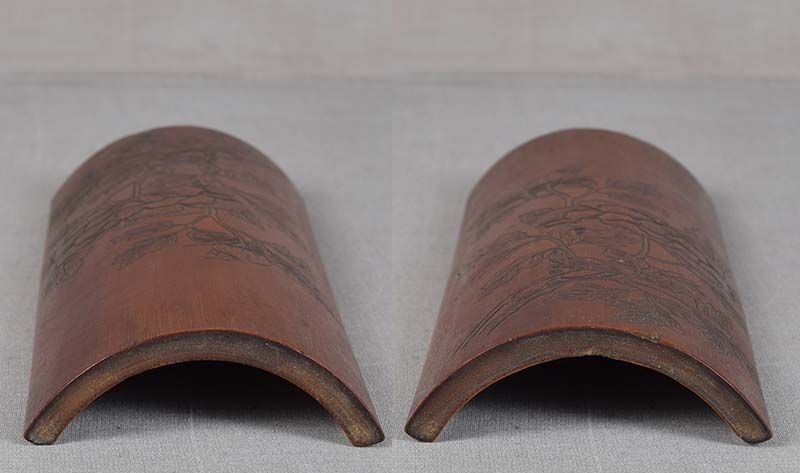 19c Japanese scholar WRIST REST blooming peonies - 6